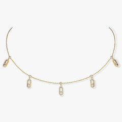 CHOKER MOVE UNO PAMPILLE PAVED GOLD DIAMOND NECKLACE