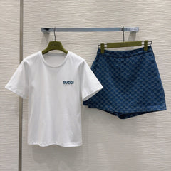 GUCCI T-SHIRT AND SKIRT SET STYLE 136