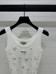 MIUMIU EMBELLISHED KNIT TOP 269491