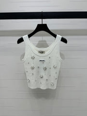 MIUMIU EMBELLISHED KNIT TOP 269491