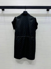 LV 25S SHORT SLEEVE JACQUARD DRAWSTRING DRESS 264215