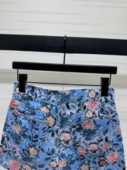 LV 25S PRINTED DENIM SHORTS 264196