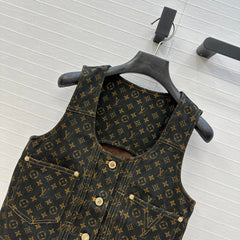 LV  DENIM SLEEVELESS TOP WITH LOGO 264405