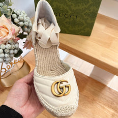 GG  Crochet platform Espadrilles White