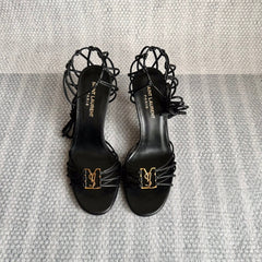 YSL HIGH HEEL 90MM IN BLACK CALFSKIN GOLD HARDWARE