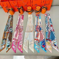 HERMES 25S SILK NECKERCHIEF 86 IN SILK 714347