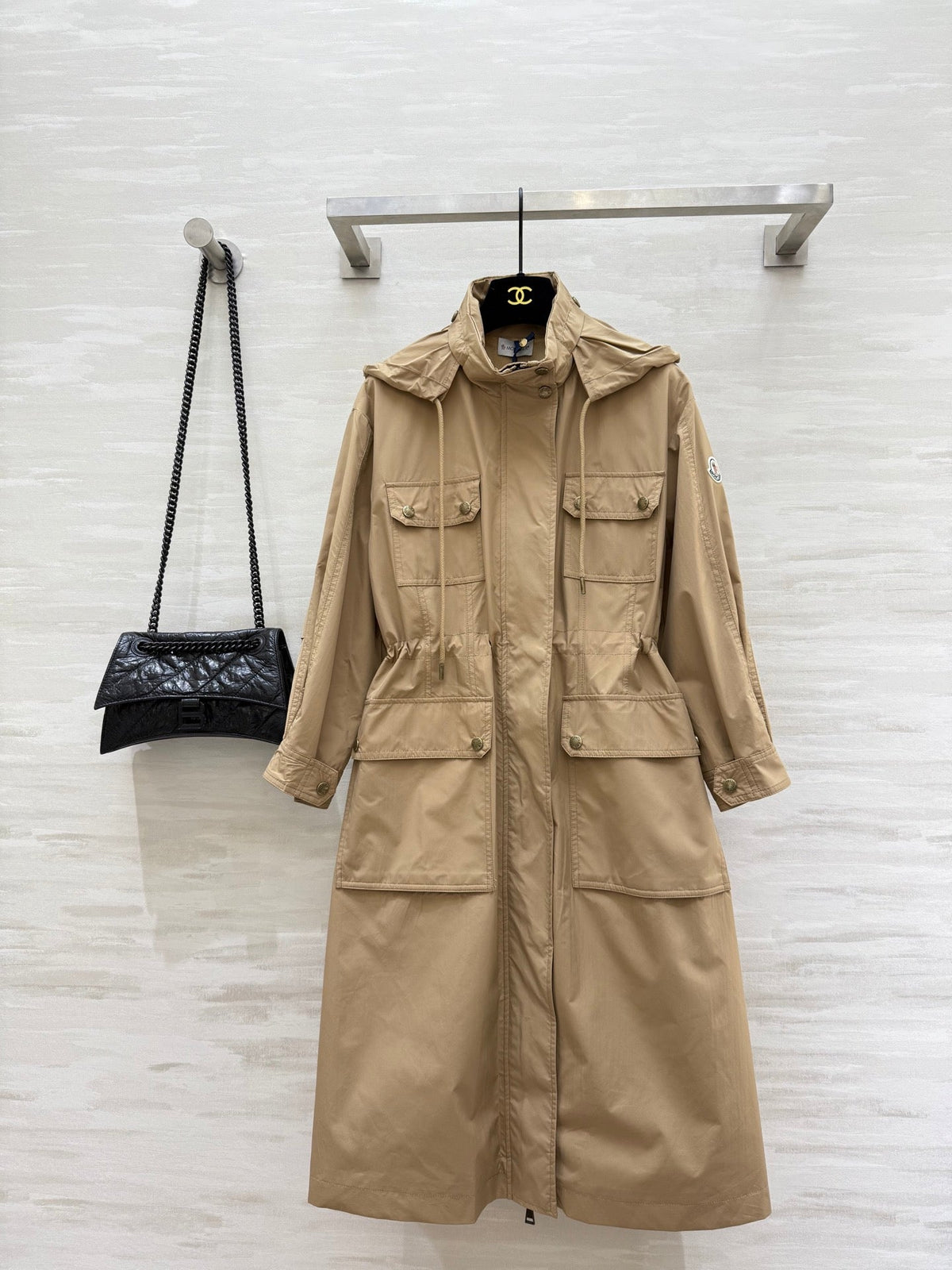 MONCLER 25S LONG TRENCH COAT 298454