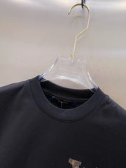 LV EMBROIDERED LOGO T-SHIRT IN BLACK COTTON 238830