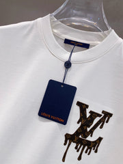 LV EMBROIDERED LOGO T-SHIRT IN WHITE COTTON 238831