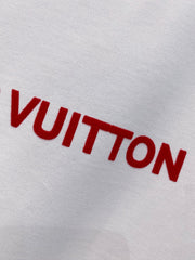LV T-SHIRT IN WHITE COTTON RED LOGO 238834