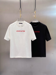 LV T-SHIRT IN WHITE COTTON RED LOGO 238834