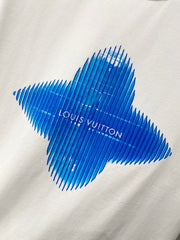LV T-SHIRT IN WHITE COTTON BLUE LOGO PRINT 238837