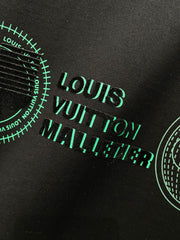 LV BLACK COTTON T-SHIRT GREEN LOGO PRINT 238842