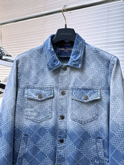 LV SHIRT JACKET IN BLUE DAMIER DENIM 239128