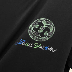 LV T-SHIRT BLACK COTTON HAND-PAINTED LOGO 238850