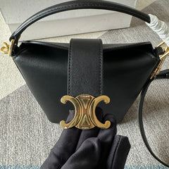 BUCKET MINI 13.5 TRIOMPHE BLACK IN SMOOTH CALFSKIN
