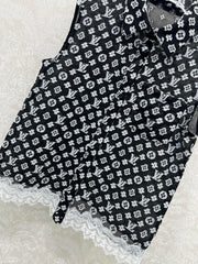 LV SLEEVELESS TOP WITH SCALLOPED LACE HEM 263195