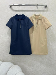 LOEWE SHORT-SLEEVE SHIFT DRESS WITH SIDE POCKETS