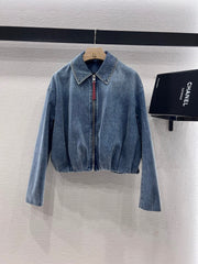 LOEWE DENIM JACKET WITH ZIPPER CLOSURE