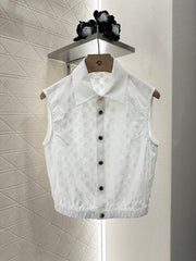 LV 25S SLEEVELESS JACQUARD SHIRT DRESS SET 265640