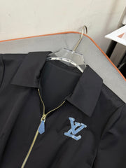 SHIRT DRESS WITH SHORT SLEEVES AND LOGO BELT