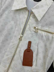 LV SHIRT DRESS WITH PLEATED HEM 25IN POLYESTER 266636