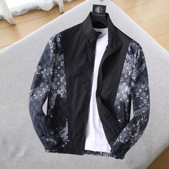 LV BLACK MIX NAVY BLUE MONOGRAM AND DAMIER JACKET 239054