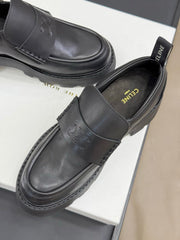 CELINE 25S SERIN CHUNKY LOAFERS 50MM IN BLACK CALFSKIN