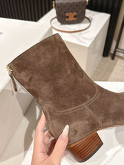 CELINE 25S CHELSEA BOOTS CLASSIC 45MM IN DARK BROWN SUEDE