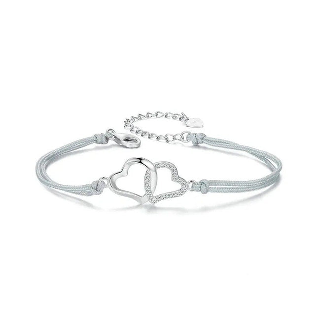 Dainty Gray Rope Link Chain Bracelet for Women Teen Girls